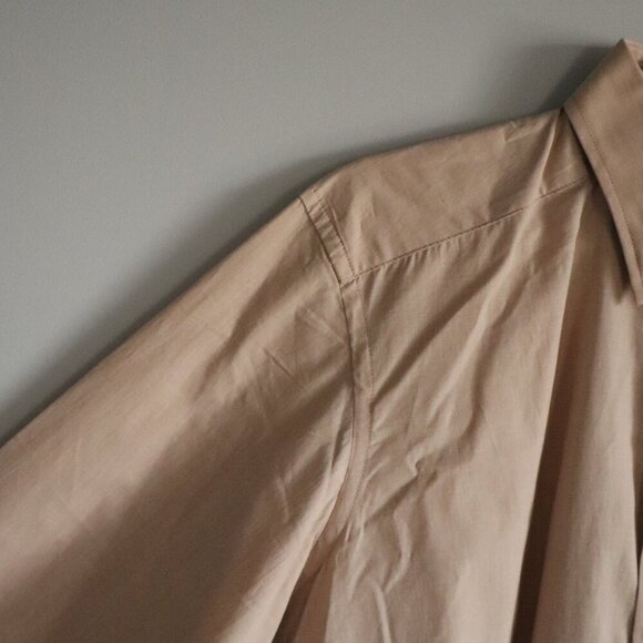 Coupe Men's Large Tan Collared Button Down Pocket Casual Long Sleeve Dress Shirt - Picture 3 of 13